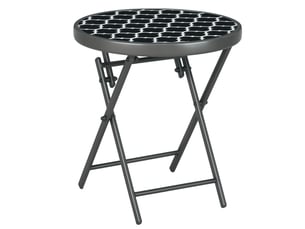 Table de jardin pliante ronde, résistante aux intempéries, ø45 x 50 cm, noire