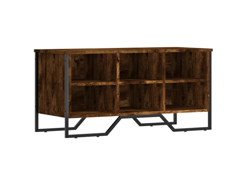  Meuble à chaussure | armoire à chaussures chêne fumé 90x38x45,5 cm bois d'ingénierie  - Conforama A