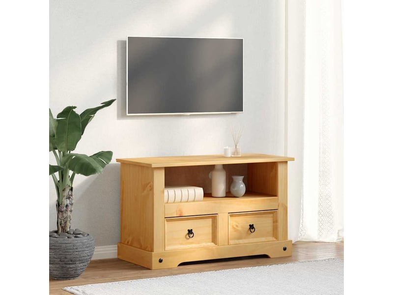  Meuble tv - banc tv - meuble de rangement gamme corona pin mexicain 91x43x56 cm  - Conforama B