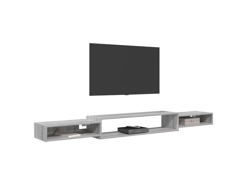  Meuble tv - banc tv - meuble de rangement mural montage mural sonoma gris 220 x 28 x 21 cm  - Conforama C