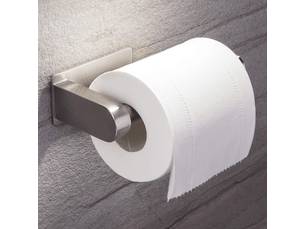 Porte-papier toilette mural auto-adhésif sans perçage, en acier inoxydable.