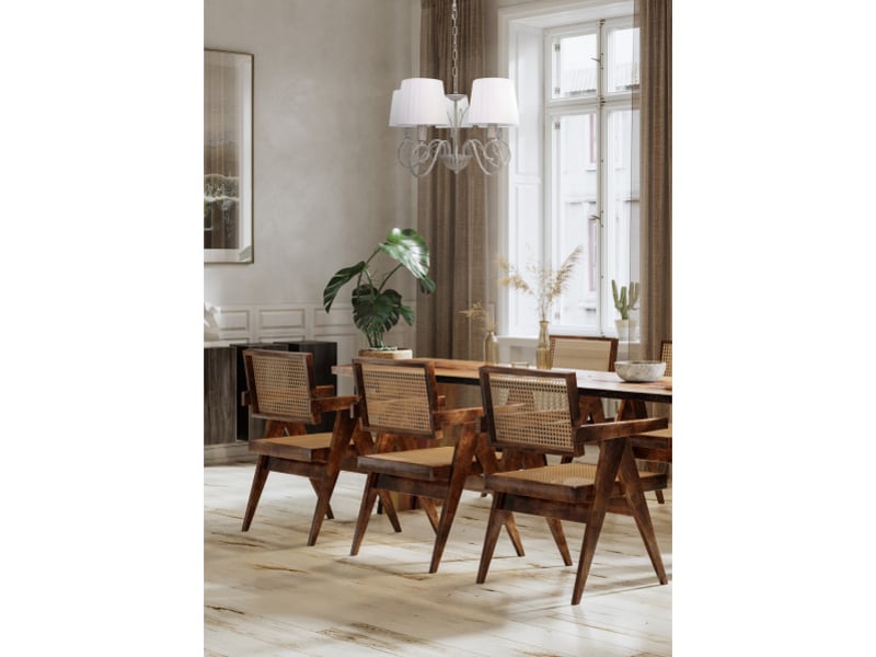  Fabrilamp amsterdam, lampe classique, 5xe14, blanc et or, 45-89 x 45 x 45 cm 155155075 - Conforama C