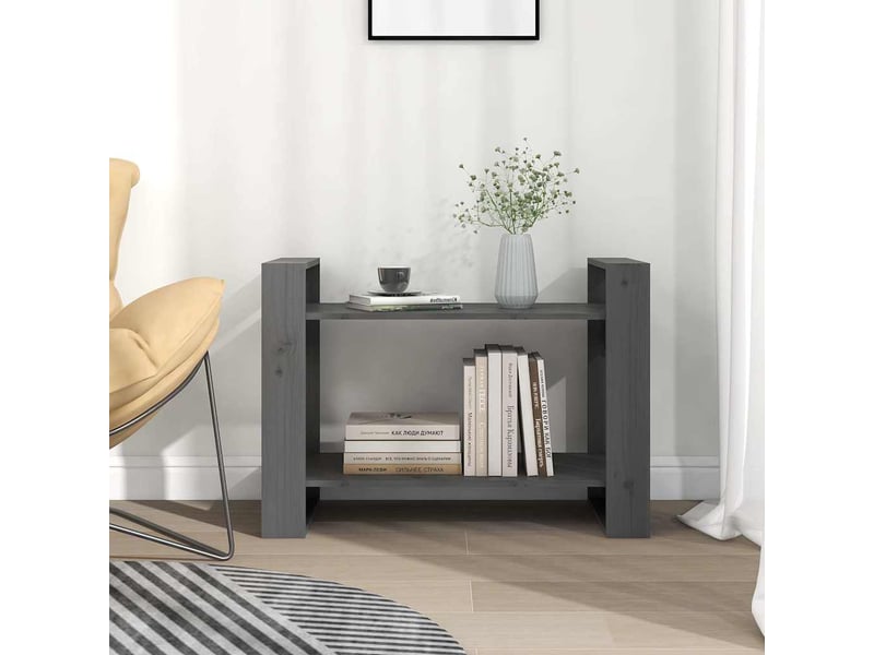  Bibliothèque, séparateur de pièce gris 80x35x56,5 cm pin solide  - Conforama C