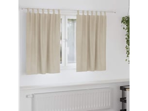 Lot de 2 rideaux, rideaux de fenêtre crème 140 x 140 cm velours cf44017