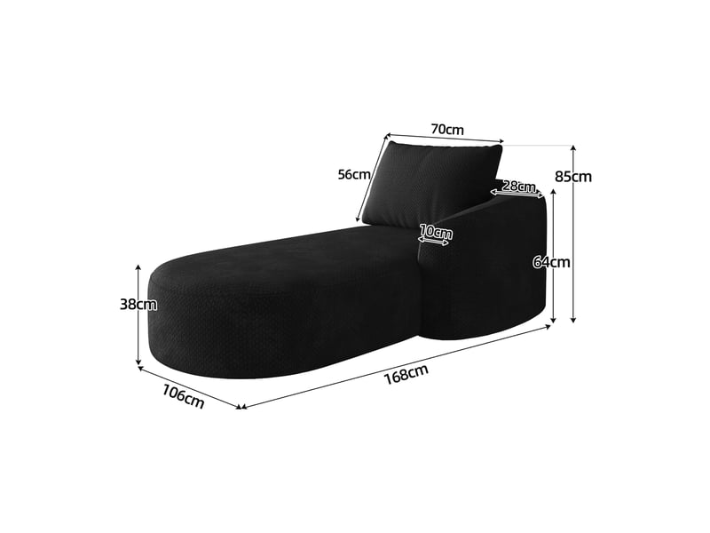  Canapé d'angle droit noir convertible 2 places, petit canapé lit gain de place pour studio, 168cm  - Conforama W