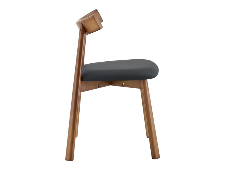 Lot de 2 chaises de salle à manger 49 cm, chaise cuisine scandinave, style nordique, ergonomique, chaise en bois, noir, bois  - Conforama E