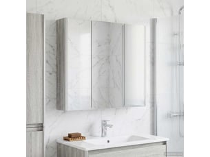 Armoire miroir salle de bain, meuble de rangement gris sonoma 73.5x15.5x70 cm