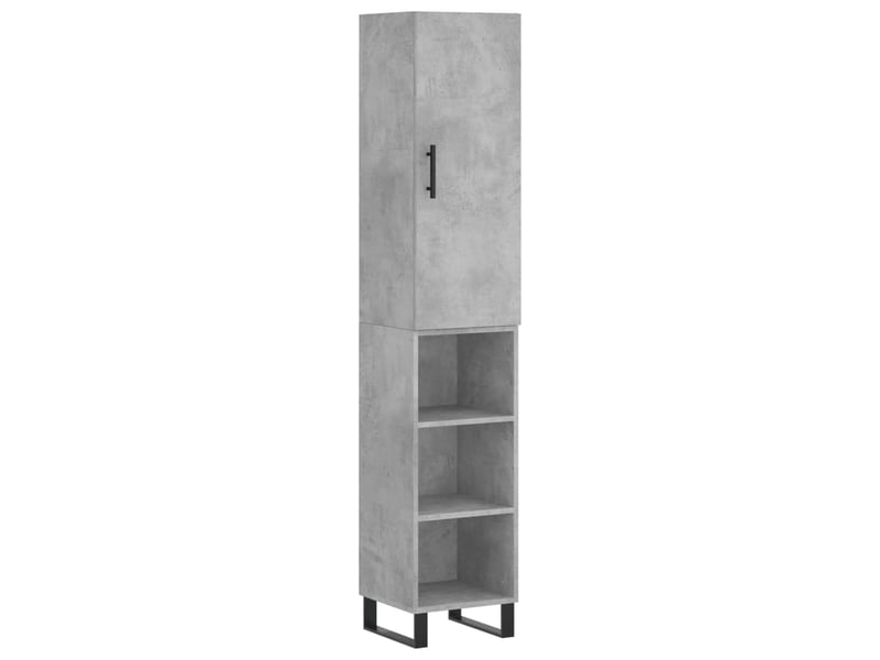  Buffet haut - bahut - meuble de rangement gris béton 34,5x34x180 cm bois d'ingénierie  - Conforama A