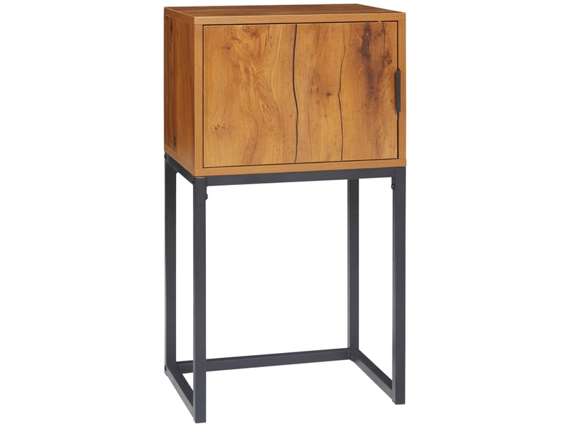  Console de style industriel, table d'appoint, buffet, 1 meuble, bois naturel et noir  - Conforama A