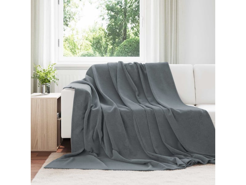  Plaid canapé gris foncé 220x240 cm 1.37 kg polaire  - Conforama B