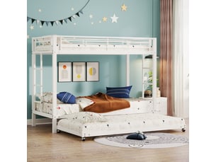 Lit superposé 90x200 cm <strong>ZOVIRA</strong> <strong></strong> coloris blanc