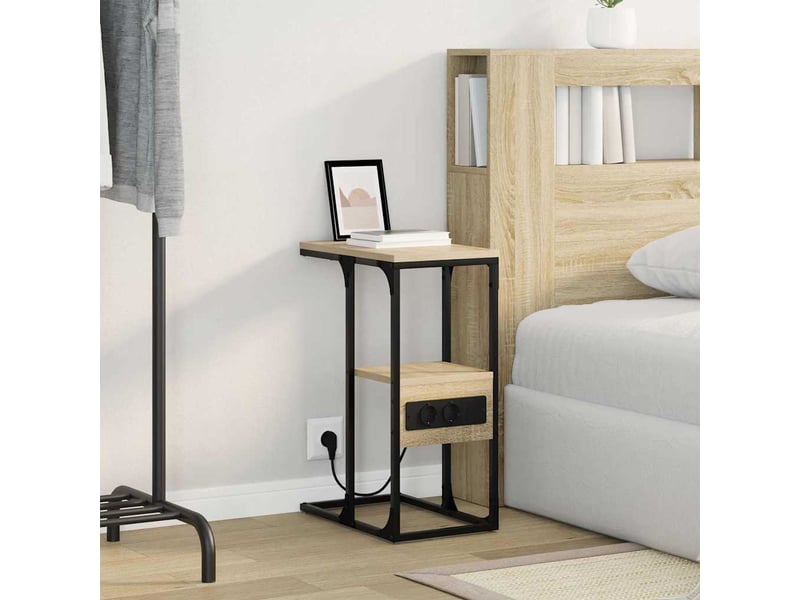  Table de chevet - cabinet de chevet - table de nuit chêne sonoma 41,5 x 26 x 60,5 cm  - Conforama C