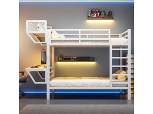 Lit superposé 90x200 cm <strong></strong> <strong>CozyNest</strong> coloris blanc