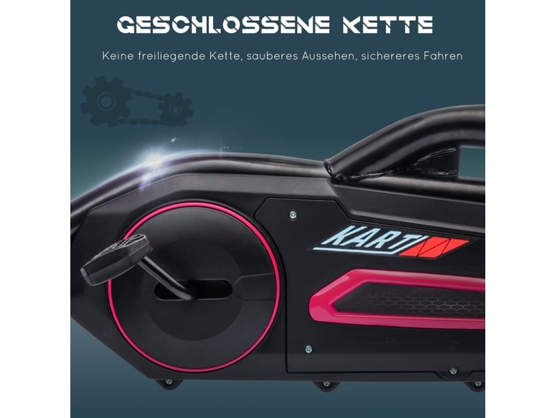  Kart à pédales 100x58x58,5 cm siège réglable rose  - Conforama E