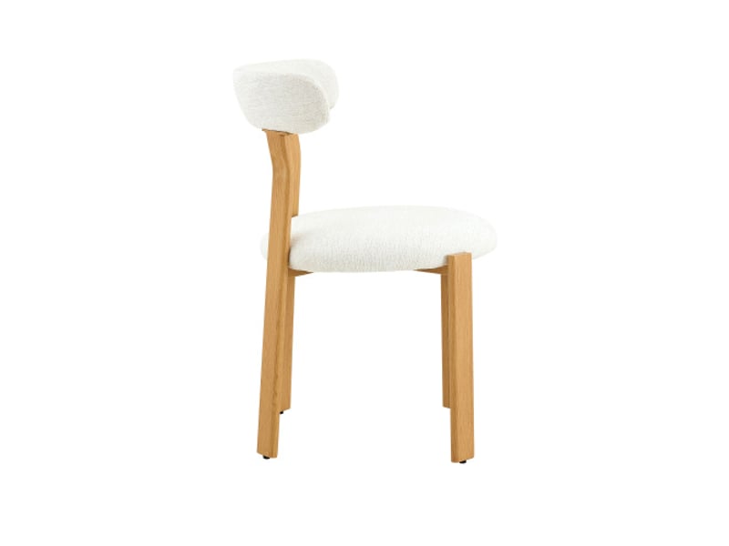  Ensemble de 2 chaises bouclé blanc - dossier ergonomique, pieds antidérapants, hauteur environ 79 cm  - Conforama D