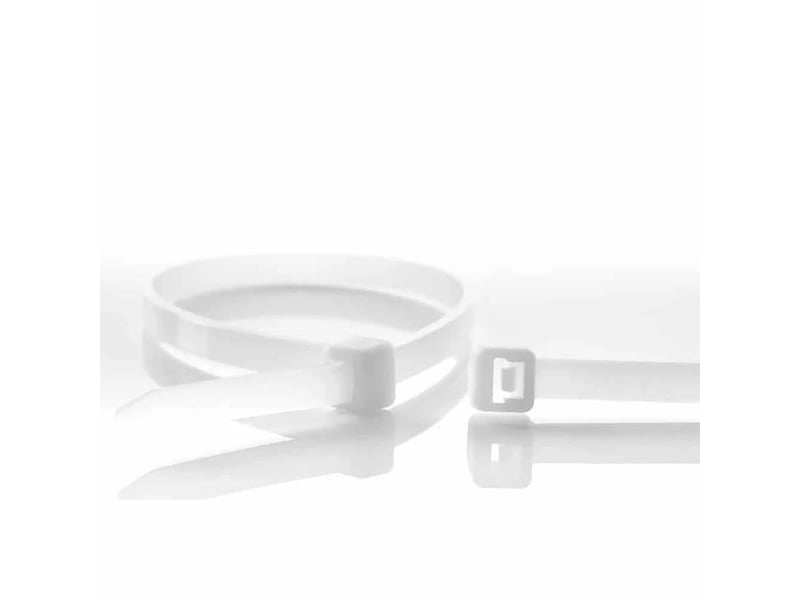  Colliers de serrfiletage mâlee polyamidee 6.6 530 x 9 mm blanc polyamideck de 100  - Conforama B