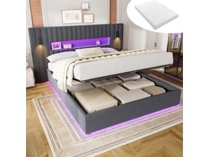 Lit coffre 180x200 cm <strong>HAUSS SPOLE</strong>  <strong></strong> coloris gris