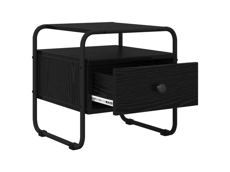  Table de chevet - cabinet de chevet - table de nuit chêne noir bois d'ingénierie  - Conforama C