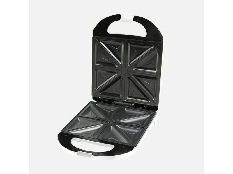  Appareil à croque-monsieur fabrilamp florina 1400 w blanc et acier 4 sandwiches plaques antiadhésives 25 x 22 cm 274610141 - Conforama C