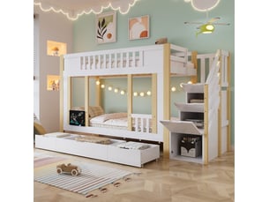 Lit superposé 90x200 cm <strong>OKWISH</strong>  <strong></strong> coloris bicolore