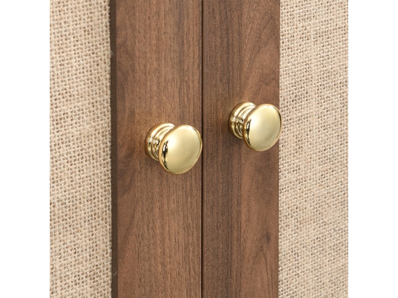  Armoire-penderie moderne avec tiroirs et portes en bois recouvertes de lin, grand espace de rangement, meuble de chambre moderne  - Conforama E