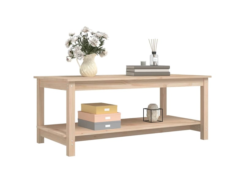  Table basse rectangulaire | table de salon 110x55x45 cm bois massif de pin  - Conforama D
