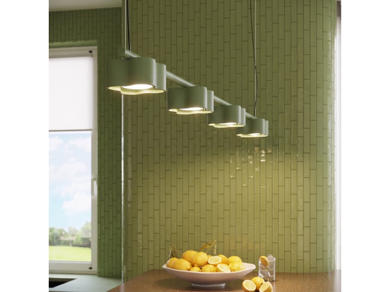  Lustre ovio 4 sauge gx53 aluminium moderne 208x122x12cm SL.3412 - Conforama D
