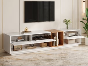 Meuble tv coloris blanc 190 cm <strong>BIQZUYA</strong>  <strong></strong>