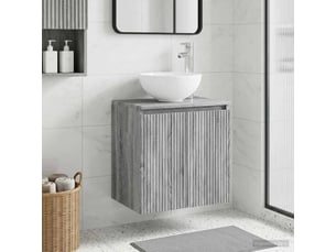 Vanité de lavabo mural, meuble de rangement sonoma gris 49.5x41x64.5 cm shl9643