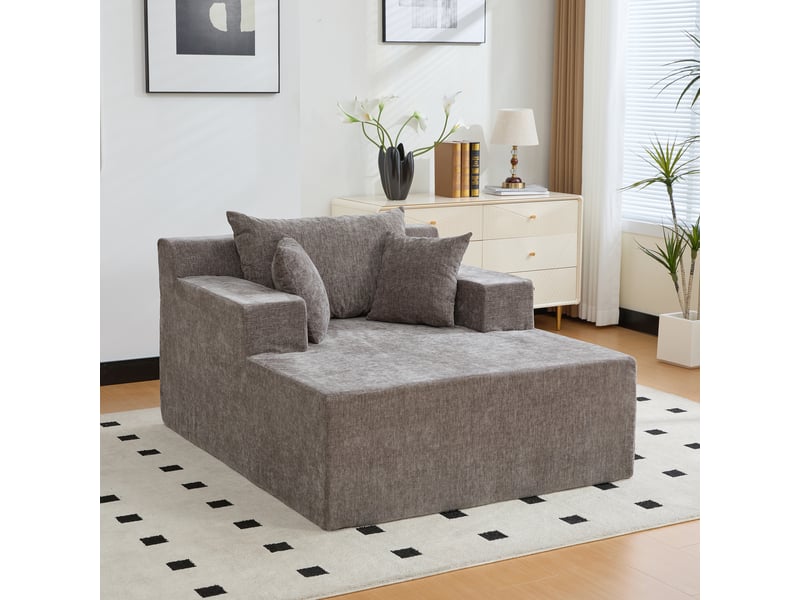 Canapé modulable – canapé de salon, mousse haute résilience 30d, base antidérapante, facile à déplacer, gris, format compressé - Conforama A