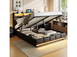 Lit coffre 160x200 cm <strong></strong> <strong></strong> coloris noir