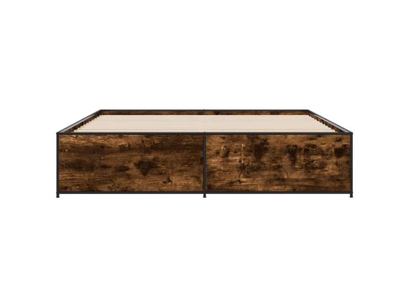  Lit double- lit adulte -  cadre de lit sans matelas chêne fumé 200x200 cm  - Conforama C