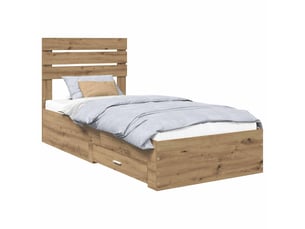 Lit simple 90x190 cm    coloris marron