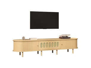 Meuble tv coloris bois clair 180 cm <strong>ELVMI</strong>  <strong></strong>