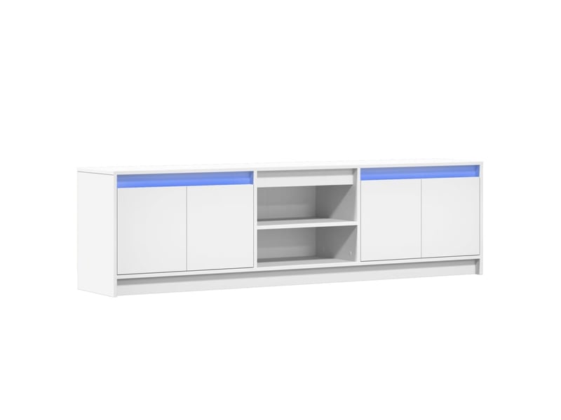  Meuble tv - banc tv - meuble de rangement avec led blanc 180x34x50 cm bois d'ingénierie  - Conforama C