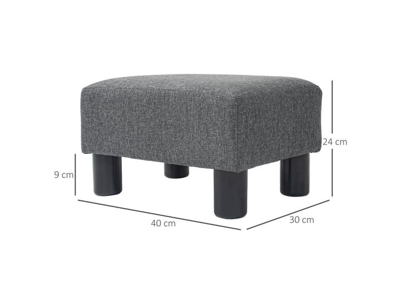  Tabouret aspect lin, repose-pieds moderne, pouf pour chambre à coucher, salon, gris foncé 833-666V80CG - Conforama A