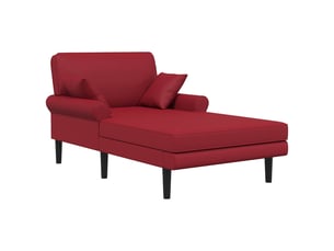 Chaise longue, chaise de salon bordeaux simili cuir cf28541