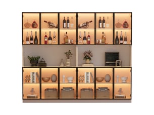 Vitrine coloris blanc  <strong>PANGIVO</strong> <strong>N625P384195196197W-2</strong> - 240 cmx200 cm