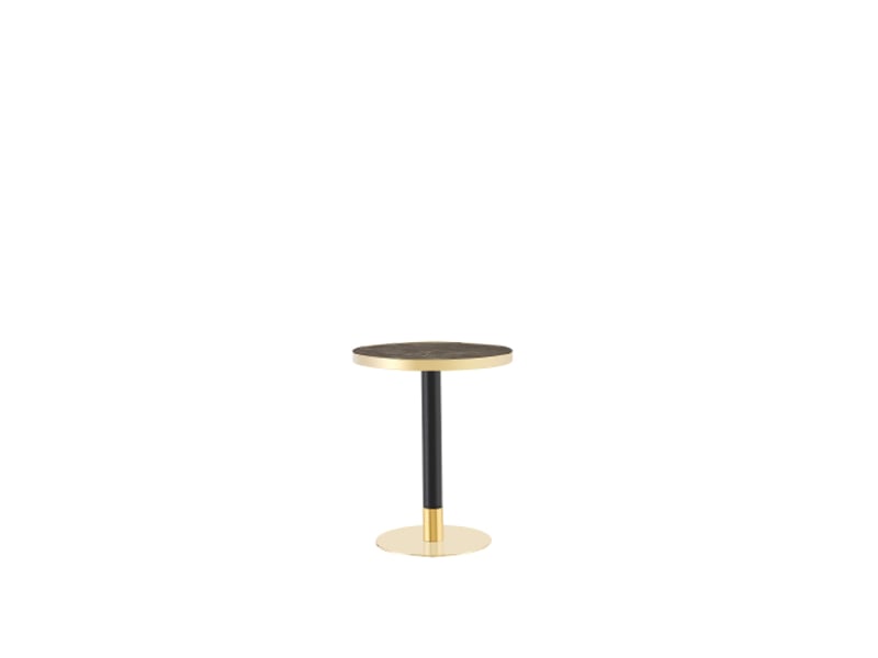  Table d’appoint ronde,60x60x73,7 cm,mdf,gris effet marbre métal noir et doré  - Conforama D