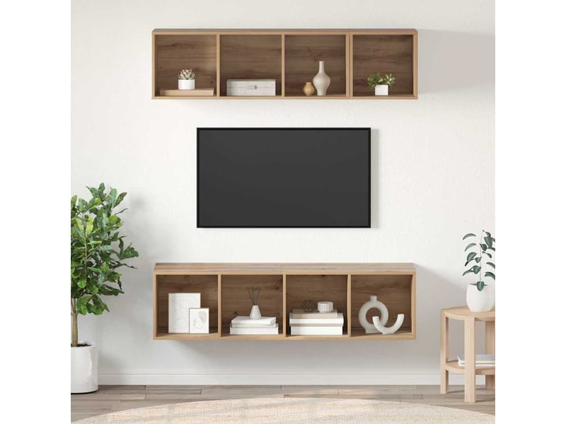  Ensemble meuble tv - banc tv - meuble de rangement 3 pcs chêne artisanal bois d'ingénierie  - Conforama B