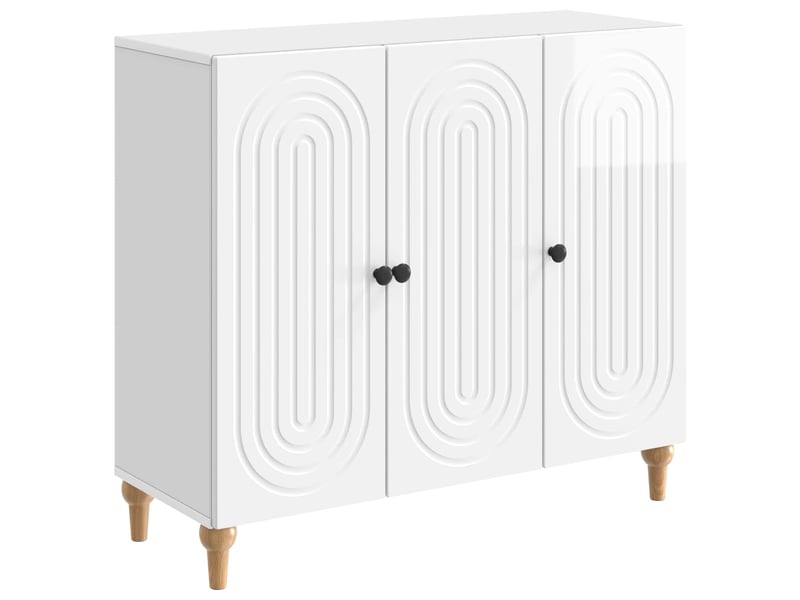  Buffet - bahut - meuble de rangement blanc brillant 89 x 34,5 x 80 cm bois d'ingénierie  - Conforama A