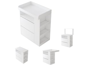 Commode à langer 2-en-1 avec 2 tiroirs 82x50x100 cm mdf blanc