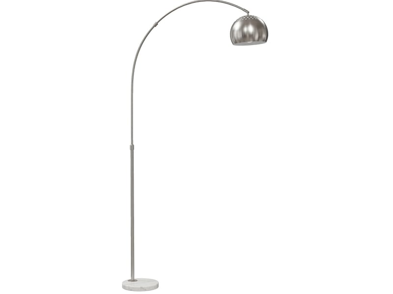 Lampadaire arc 26x100x167 cm argenté en métal, abat-jour orientable, câble 1,8 m et interrupteur au pied  - Conforama A
