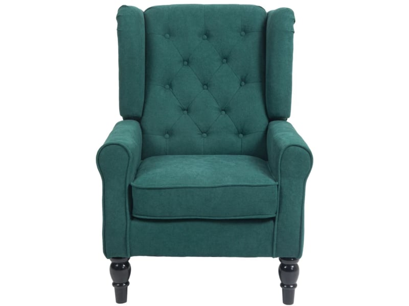 Fauteuil de salon capitonné, assise large, pieds en bois, style classique, grand confort (uniquement avec fauteuil lounge)  - Conforama B