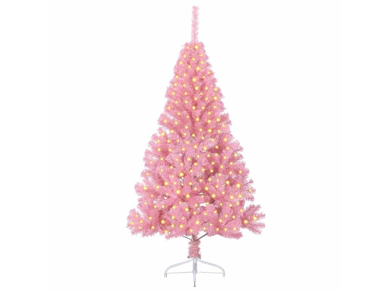  Sapin de noël, arbre de noël artificiel pré-éclairé rose 180 cm pvc cf61374  - Conforama C