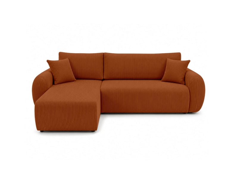  Alya - canapé d'angle convertible et réversible 3 places en velours côtelé  - Conforama E