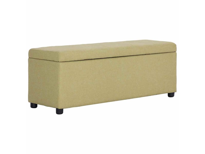  Banc d'entrée, banc d'intérieur avec compartiment de rangement 116 cm vert polyester  - Conforama D