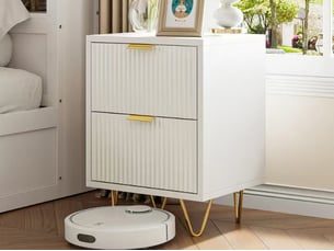 Lot de 2 tables de chevet table de nuit blanc 40 x 40 x 55 cm commode de chevet avec 2 tiroirs, moderne, blanc