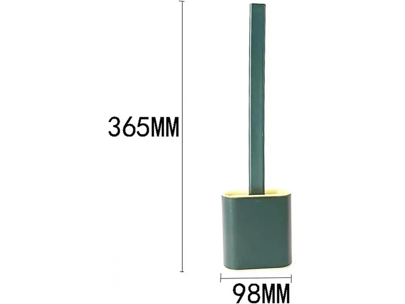  Brosse wc anti-fuite avec base en silicone, tête plate, poils souples et flexibles, avec support à séchage rapide (vert)  - Conforama B