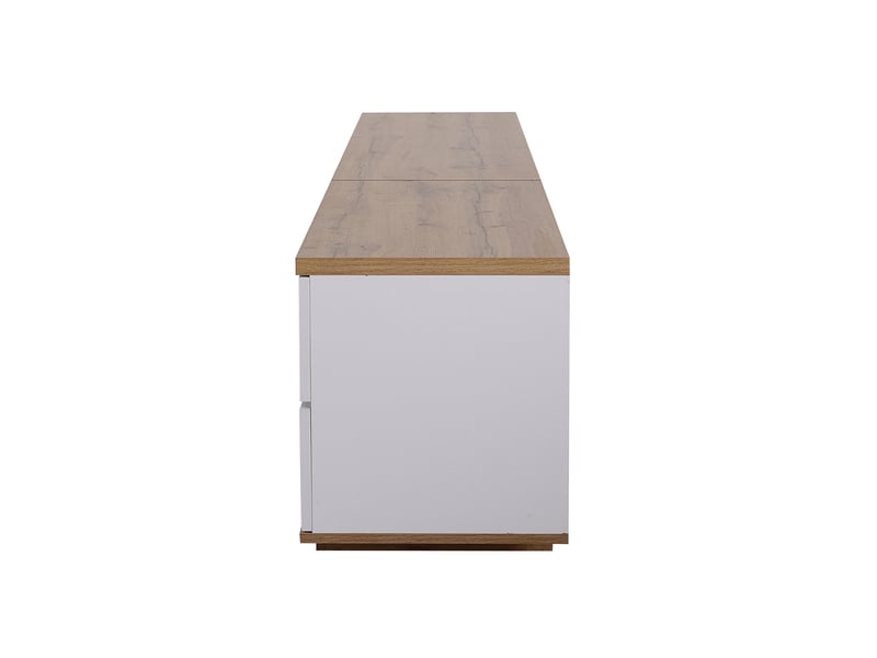  Meuble tv 180 cm moderne blanc et bois pour écran 70-79 pouces  - Conforama E